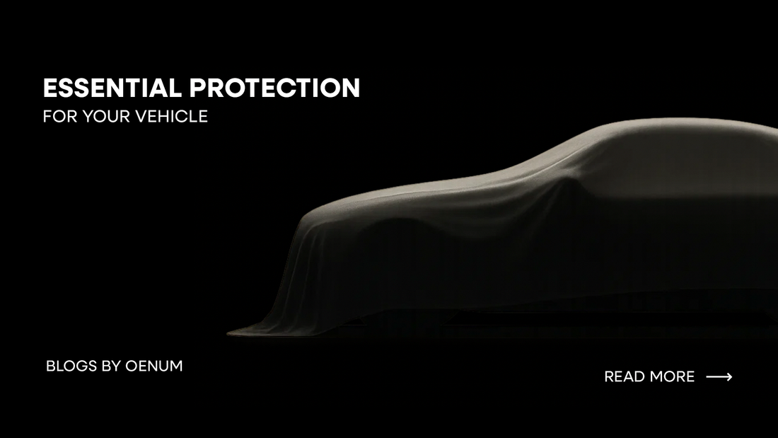 Image of car cover on a car with text that tells car cover uses and what are the essential protection for car